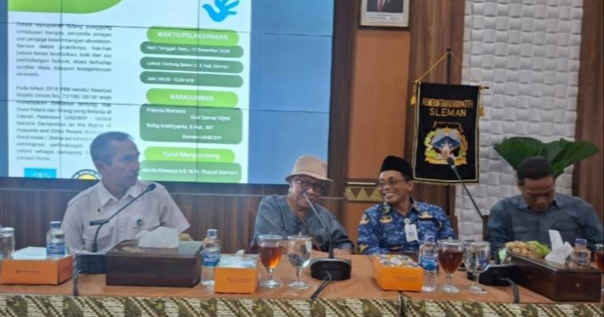 Lokakarya Hak Asasi Petani 2025 di Kabupaten Sleman, Kakanwil Kemenham Jateng Tegaskan Implementasi UNDROP